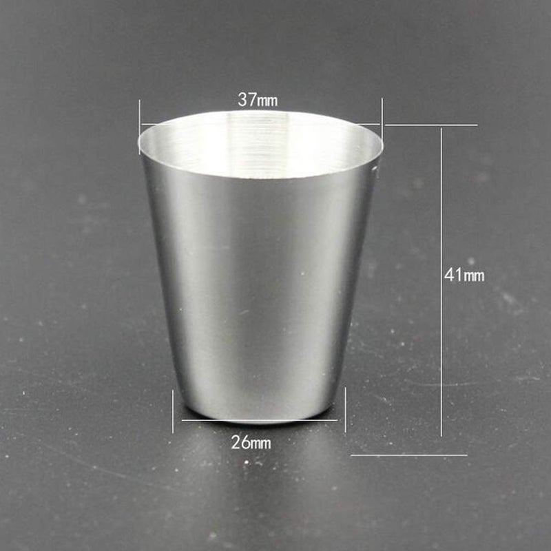 lasenersm 4 Pieces 30ml (1oz) Stainless Steel Shot Cups Shot Glass Drinking Vessel with One Black PU-Leather Carrying Case Outdoor Camping Travel Coffee Tea Cup, Silver Cup, Black Case - Image 3